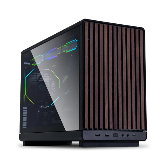 Кутия за компютър Lian Li Case mATX - DAN Cases A3 Wood - Black