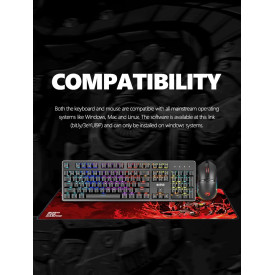 Комплект клавиатура и мишка Marvo Gaming COMBO CM372 3-in-1 - Mechanical Keyboard, Mouse, Mousepad