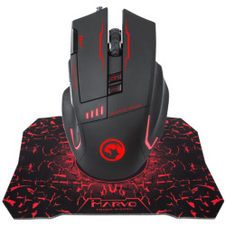 Комплект клавиатура и мишка Marvo Gaming COMBO G909+G1 2-in-1 - Mouse Programmable, Mousepad - MARVO-G909+G1
