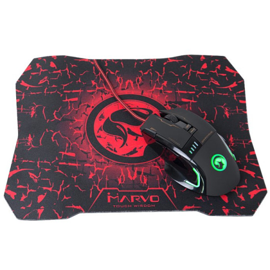 Комплект клавиатура и мишка Marvo Gaming COMBO G909+G1 2-in-1 - Mouse Programmable, Mousepad - MARVO-G909+G1