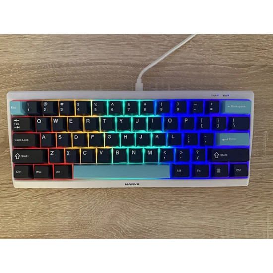 Капачки за клавиатура Marvo Custom Keycap Set PBT, 104 keys - Dark Blue, Black, Cyan