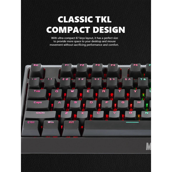 Клавиатура Marvo Gaming Mechanical keyboard KG953G - Blue switches, 87 keys TKL, RGB
