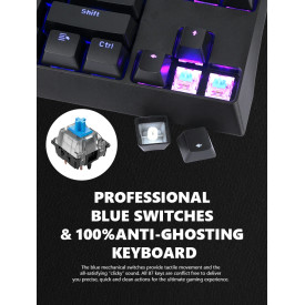 Клавиатура Marvo Gaming Mechanical keyboard KG953G - Blue switches, 87 keys TKL, RGB
