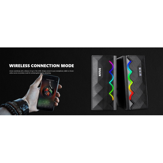 Тонколони Marvo Gaming Speakers 2.0 6W Bluetooth RGB - MARVO-SG-269