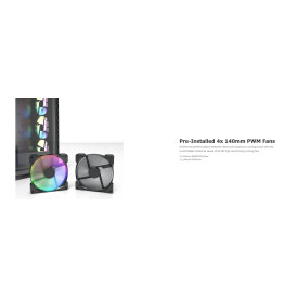 Кутия за компютър Montech AIR 903 MAX, Mid-tower, TG, 4x140mm Fans, ARGB, Black