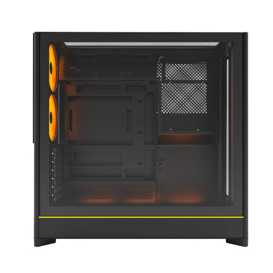 Кутия за компютър Montech HS01 PRO, Mid-Tower, Mesh, 5x120mm ARGB вентилатора, Reversible Layout, Black