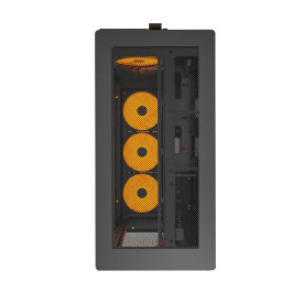 Кутия за компютър Montech HS01 PRO, Mid-Tower, Mesh, 5x120mm ARGB вентилатора, Reversible Layout, Black