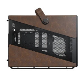 Кутия за компютър Montech Case mATX - Heritage PRO (B) - USB-C, Leather, 4 x 120 mm Fans, Black