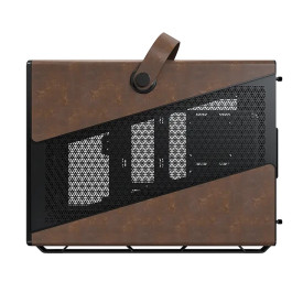 Кутия за компютър Montech Case mATX - Heritage PRO (B) - USB-C, Leather, 4 x 120 mm Fans, Black