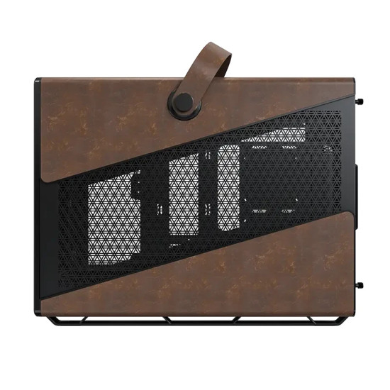 Кутия за компютър Montech Case mATX - Heritage PRO (B) - USB-C, Leather, 4 x 120 mm Fans, Black