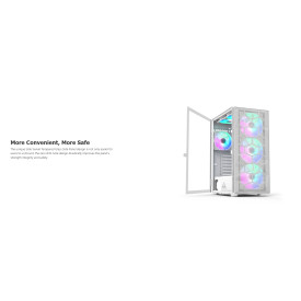 Кутия за компютър Montech X3 MESH, Mid-tower Case, TG, 6 fixed RGB Fans, White
