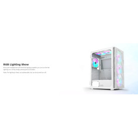 Кутия за компютър Montech X3 MESH, Mid-tower Case, TG, 6 fixed RGB Fans, White