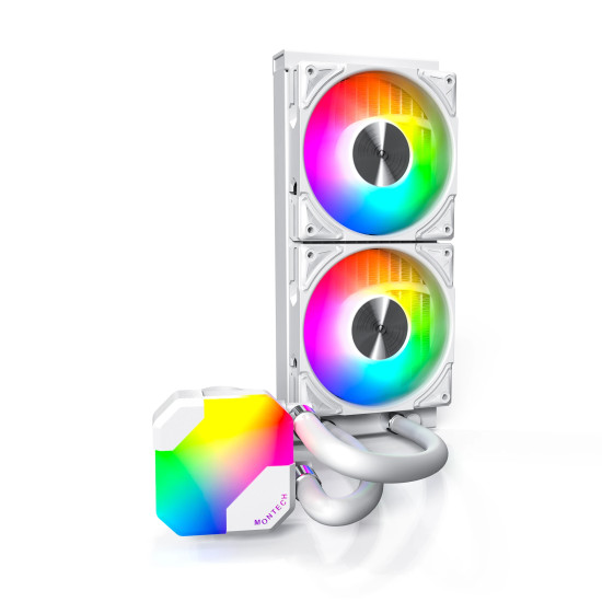 Водно охлаждане Montech Hyper Flow ARGB 240, CPU Liquid Cooler, White