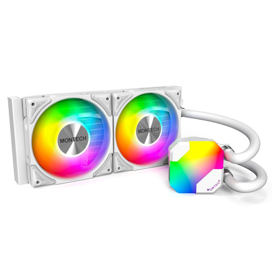 Водно охлаждане Montech Hyper Flow ARGB 240, CPU Liquid Cooler, White