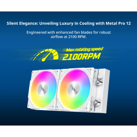 Водно охлаждане Montech Hyper Flow ARGB 240, CPU Liquid Cooler, White