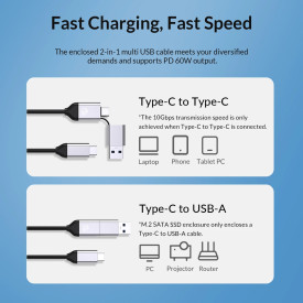 HDD докинг станция Orico HDD/SSD Dock - 2 BAY 2.5/3.5 USB-C/USB-A - 6829C3-V1