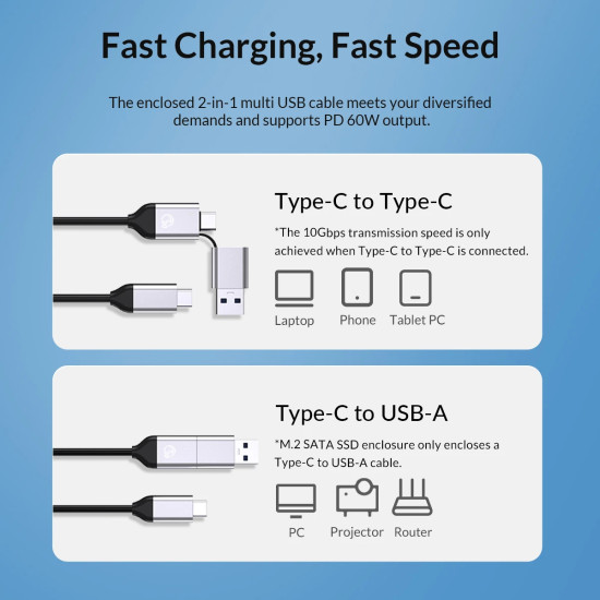 HDD докинг станция Orico HDD/SSD Dock - 2 BAY 2.5/3.5 USB-C/USB-A - 6829C3-V1
