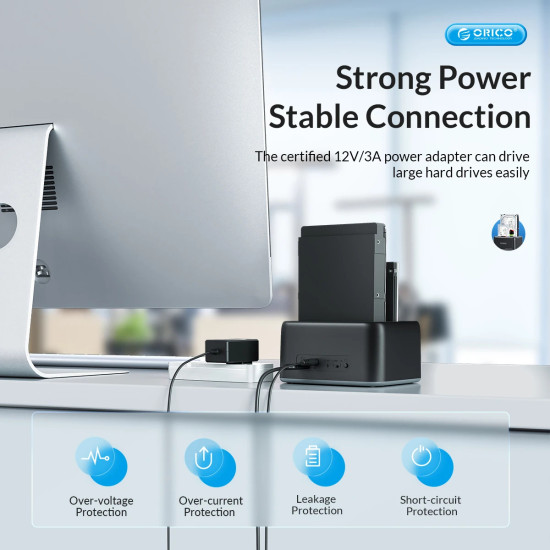HDD докинг станция Orico HDD/SSD Dock - 2 BAY 2.5/3.5 USB-C/USB-A - 6829C3-V1