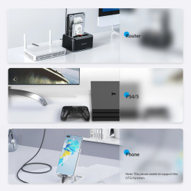 HDD докинг станция Orico HDD/SSD Dock - 2 BAY 2.5/3.5 USB-C/USB-A - 6829C3-V1