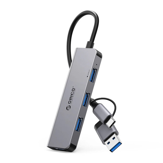 USB хъб Orico HUB USB-C/USB-A 4 port - USB3.0 x 1, USB2.0 x 3, Aluminium - YSA5-U3-GY