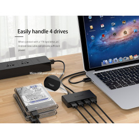 USB хъб Orico USB3.0 HUB 4 port, 1.0m, black - G11-H4-U3-10-BK