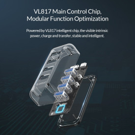 USB хъб Orico USB3.0 HUB 4 port Transparent - F4U-U3-CR