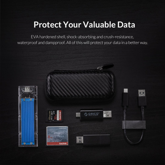 Калъф за външен диск Orico Storage Bag - NVMe Black - M2PH01-BK