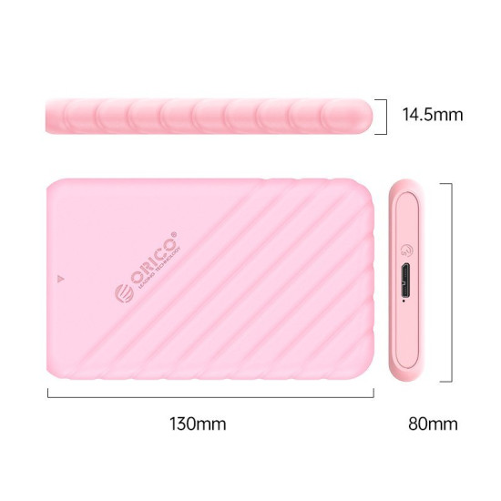 Външна кутия за диск Orico Storage - Case - 2.5 inch USB3.0 PINK - 25PW1-U3-PK