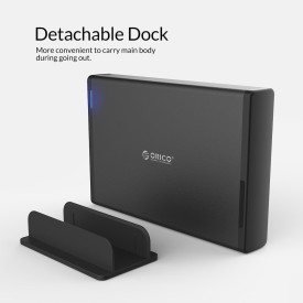 Кутия за диск Orico Storage - Case - 3.5 inch Vertical, USB3.1 Type-C, Power adapter, UASP, black - 7688C3-BK