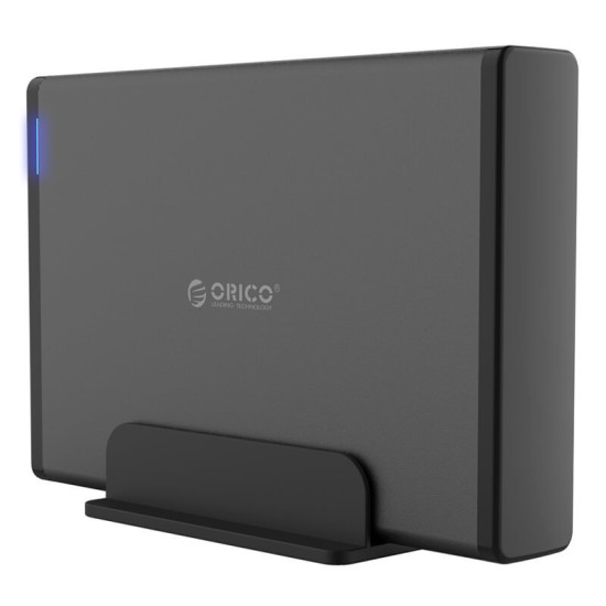 Кутия за диск Orico Storage - Case - 3.5 inch Vertical, USB3.1 Type-C, Power adapter, UASP, black - 7688C3-BK