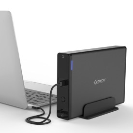 Кутия за диск Orico Storage - Case - 3.5 inch Vertical, USB3.1 Type-C, Power adapter, UASP, black - 7688C3-BK