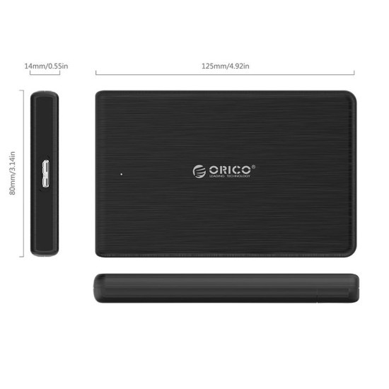 Външна кутия за диск Orico Storage - Case - 2.5 inch USB3.0 Black - 2189U3-BK