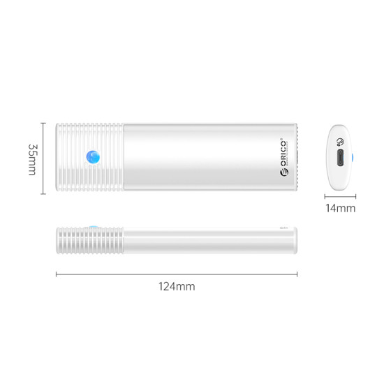 Външна кутия за диск Orico Storage - Case - M.2 NVMe M/B key 10 Gbps White - PWM2-G2