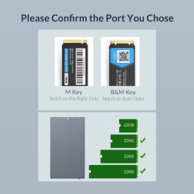 Външна кутия за два диска Orico Storage - Case - 2 x M.2 Dual Protocol NVMe+SATA, Aluminium - M2NV01-C3