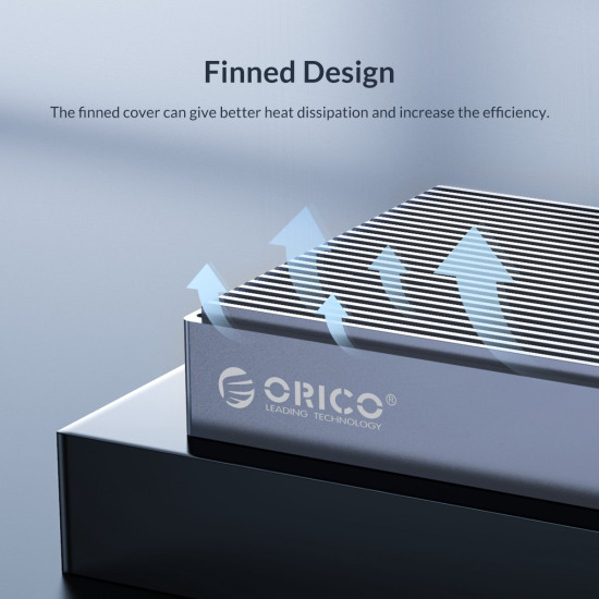 Външна кутия за два диска Orico Storage - Case - 2 x M.2 Dual Protocol NVMe+SATA, Aluminium - M2NV01-C3