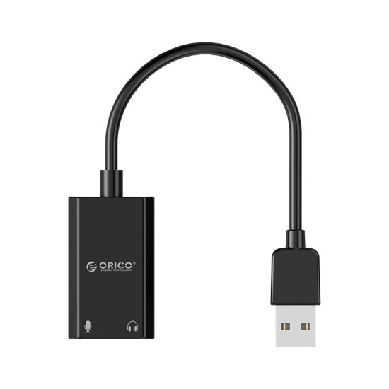 Външна звукова карта Orico USB Sound card - Headphones, Mic, Black - SKT2-BK
