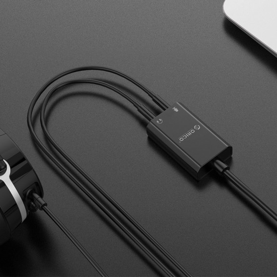 Външна звукова карта Orico USB Sound card - Headphones, Mic, Black - SKT2-BK