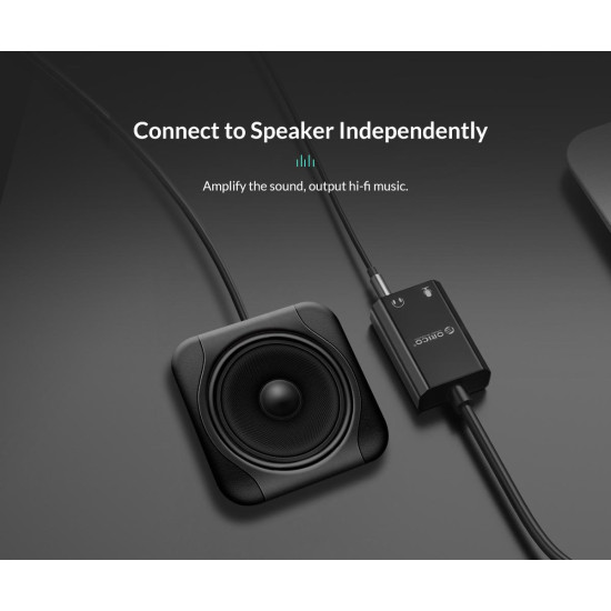 Външна звукова карта Orico USB Sound card - Headphones, Mic, Black - SKT2-BK
