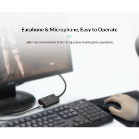 Външна звукова карта Orico USB Sound card - Headphones, Mic, Black - SKT2-BK