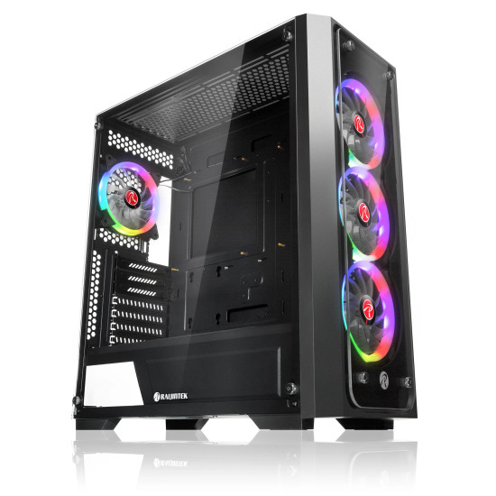 Кутия за компютър Raijintek PONOS TG4 - 4 x 120mm ARGB Fans, Tempered Glass