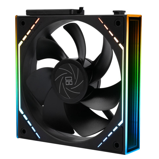 Комплект вентилатори Thermalright TL-M12QR, 120 mm, Reverse Blade, 1500 RPM, Infinity Mirror, Daisy-Chain, A-RGB, 3 броя, Black
