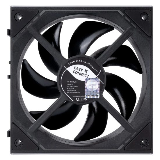 Комплект вентилатори Thermalright TL-M12QR, 120 mm, Reverse Blade, 1500 RPM, Infinity Mirror, Daisy-Chain, A-RGB, 3 броя, Black