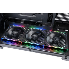 Комплект вентилатори Thermalright TL-M12QR, 120 mm, Reverse Blade, 1500 RPM, Infinity Mirror, Daisy-Chain, A-RGB, 3 броя, Black