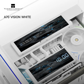 Кутия за компютър Thermalright Case ATX - TR-A70 Vision White - 9.16 inch LCD Display, USB-C