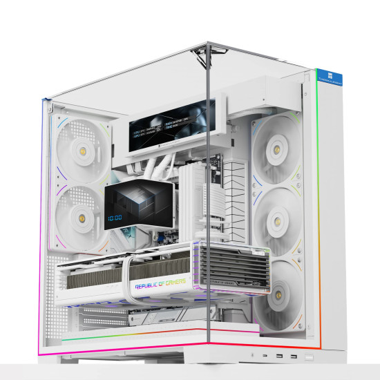 Кутия за компютър Thermalright Case ATX - TR-A70 Vision White - 9.16 inch LCD Display, USB-C