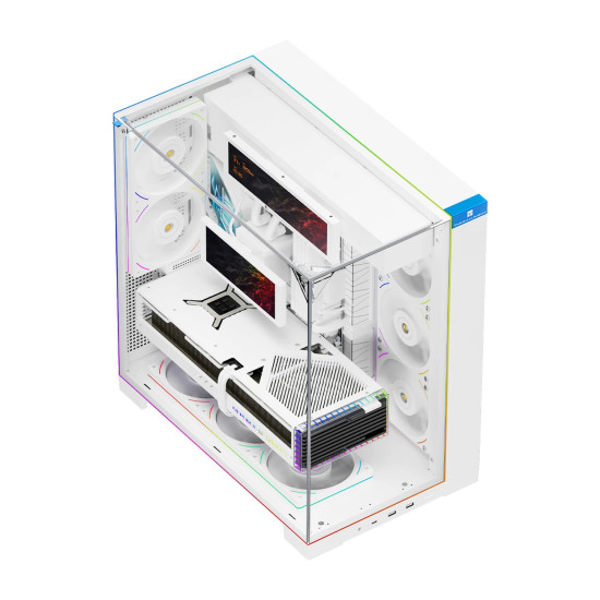 Кутия за компютър Thermalright Case ATX - TR-A70 Vision White - 9.16 inch LCD Display, USB-C