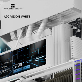 Кутия за компютър Thermalright Case ATX - TR-A70 Vision White - 9.16 inch LCD Display, USB-C