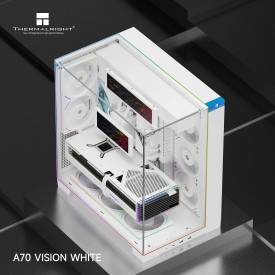 Кутия за компютър Thermalright Case ATX - TR-A70 Vision White - 9.16 inch LCD Display, USB-C