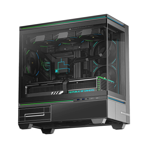 Кутия за компютър Thermalright Case mATX - TL-M10 Black - 4 x 120 mm ARGB included, USB-C