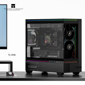 Кутия за компютър Thermalright Case mATX - TL-M10 Black - 4 x 120 mm ARGB included, USB-C